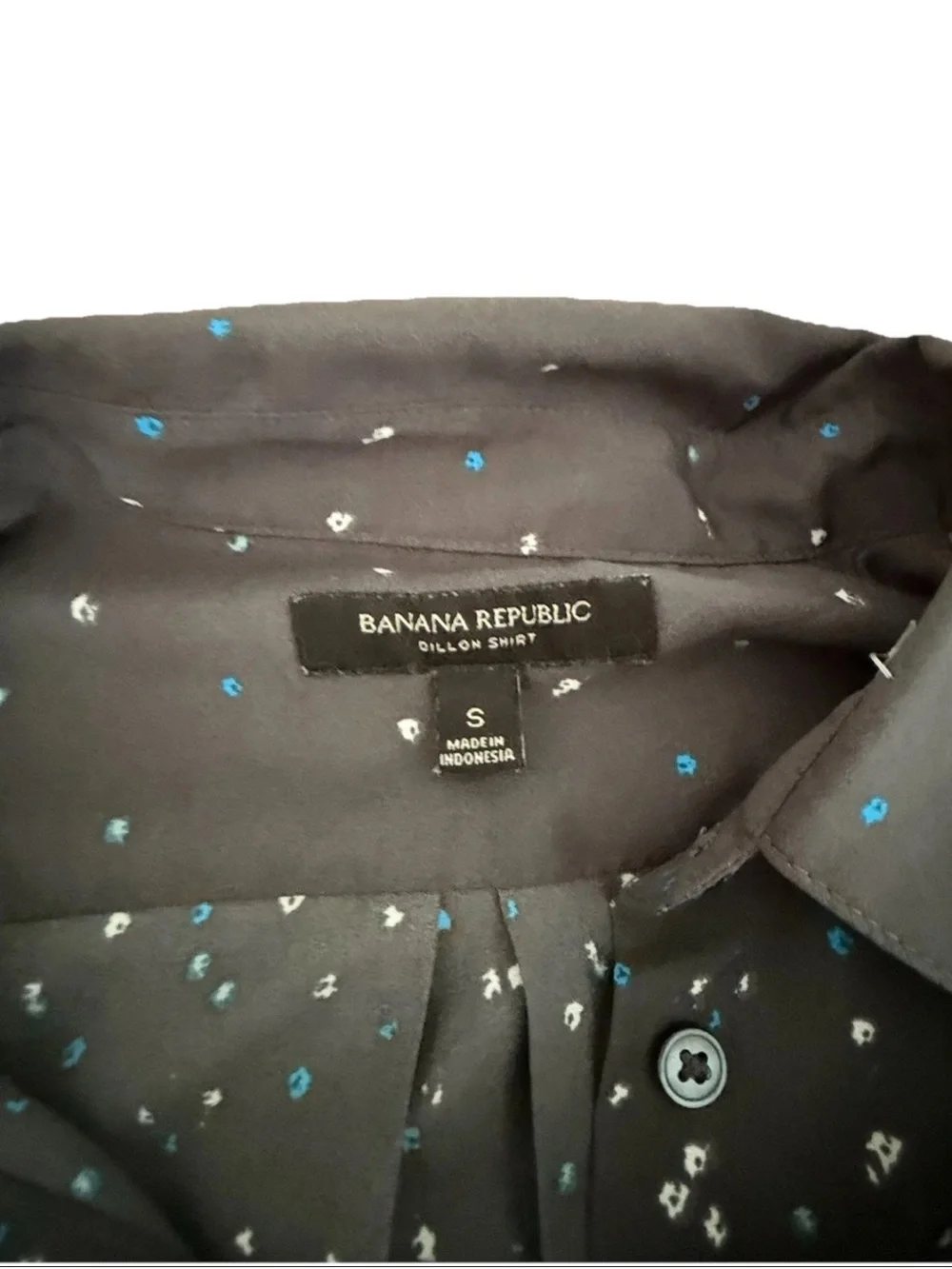 Banana Republic Black to Teal Ombre Sparkle Button-Down